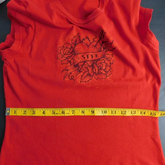 Double Dutch STYX Juniors Womens XL Graphic Band Tee Red Short Sleeve Cotton EUC - Picture 10 of 12